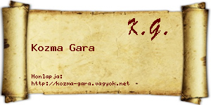 Kozma Gara névjegykártya